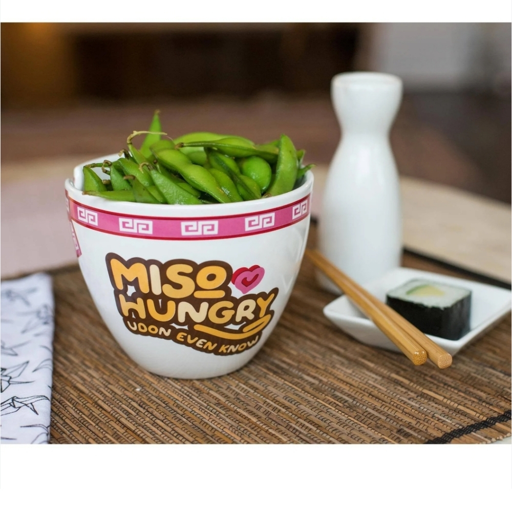 Ramen Bowl Miso Hungry Bowl with Chopsticks Set New - Picture 5 of 8